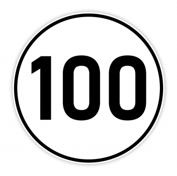 Aufkleber 100km/h