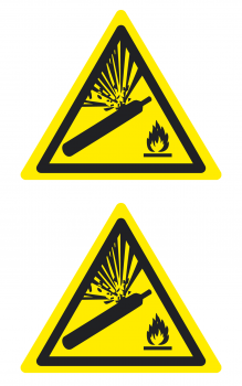 Warnaufkleber Gasflaschen