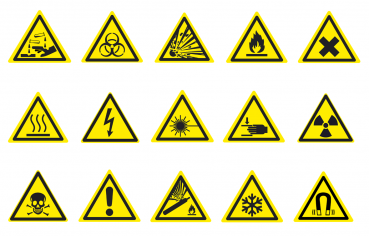 Warnzeichen Aufkleber DIN ISO 7010